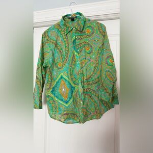 Lauren Ralph Lauren Vibrant Paisley Button-Up Shirt